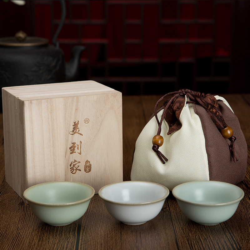 Kung fu tea cup your up ceramics is increasing in the koubei checking porcelain single cup a piece of ice to crack open glaze beauty home gift box