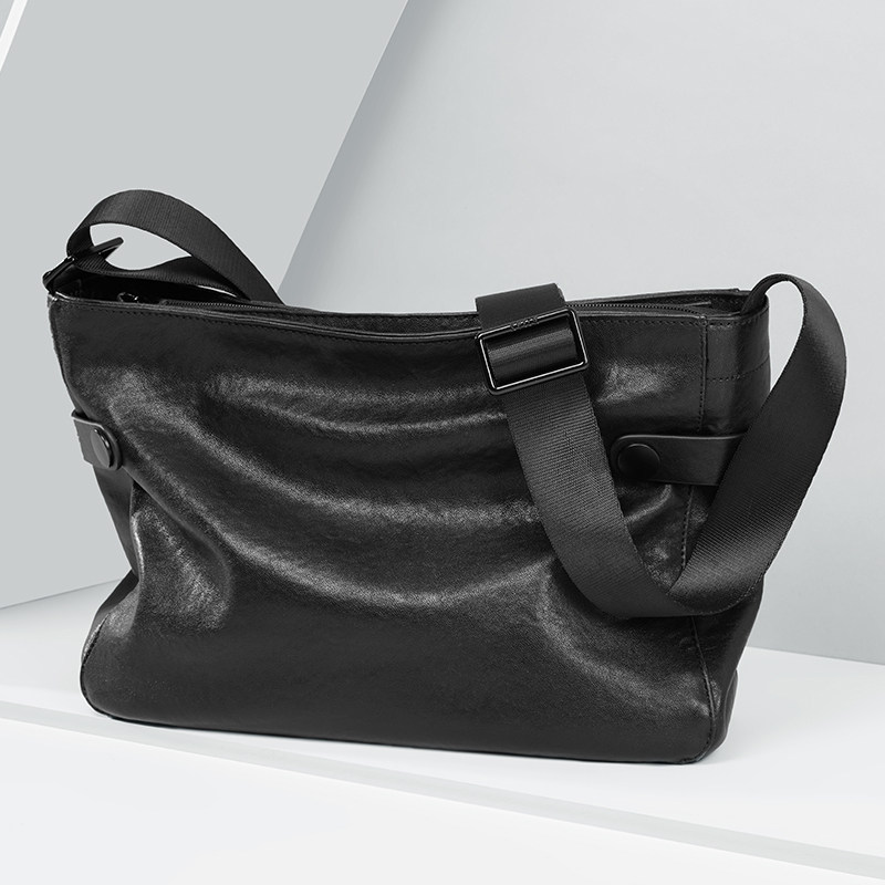 Genuine Leather Men's Bag Men's Slanted Satchel Bag 2022 New Business Casual Tide Card Satchel Big Capacity SHOULDER BAG SINGLE SHOULDER BAG