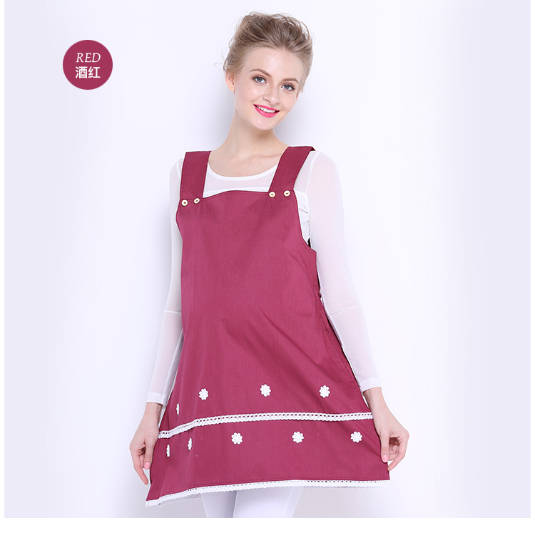 Mei Kangchen bức xạ phù hợp với bà bầu ăn mặc quần áo chống bức xạ chính hãng bên trong và bên ngoài tạp dề tạp dề để làm việc máy tính bốn mùa váy bầu công sở