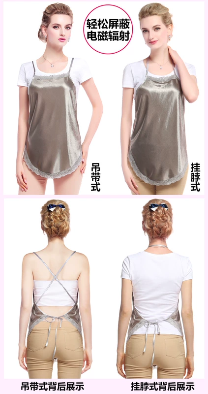 Phù hợp với bức xạ bà bầu chính hãng tạp dề sợi bạc tạp dề mùa thu và mùa đông bảo vệ lốp bảo vệ bức xạ quần áo áo bốn mùa yếm thời trang bà bầu chống bức xạ