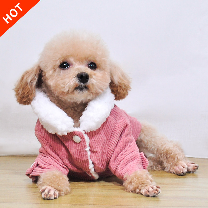 Dogs clothes autumn and winter warm lamb suede teddy puppies Yorkshire small dogs winter thickened cotton clothes