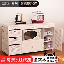Senyuanda Solid wood dining cabinet Storage cabinet Storage cabinet Mobile louver drawer Electrical cabinet Kitchen microwave oven