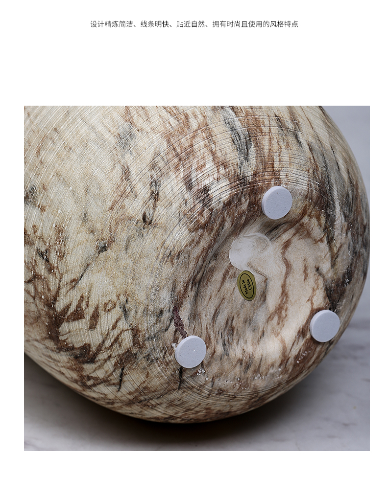 New Chinese style light key-2 luxury furnishing articles sitting room dry ceramic vase model room soft adornment creative decoration flowers in the vase