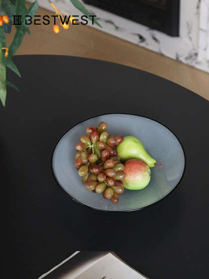 水果盘客厅茶几家用轻奢高档玻璃零食摆放盘精致高颜值干果糖果盘
