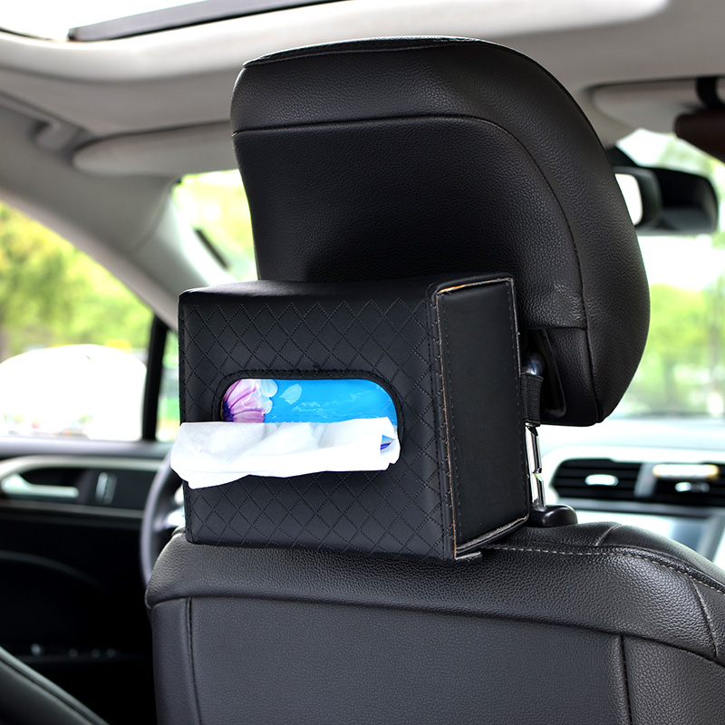 Car tissue boxCar tissue boxInterior suppliesCreative toilet paper boxSeat armrest box sunshade hanging type