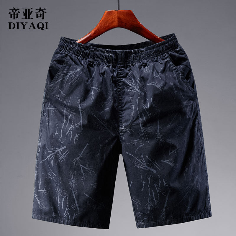 Summer middle-aged men's shorts Dad's cotton loose middle-aged and the elderly casual five-point pants wear casual shorts outside