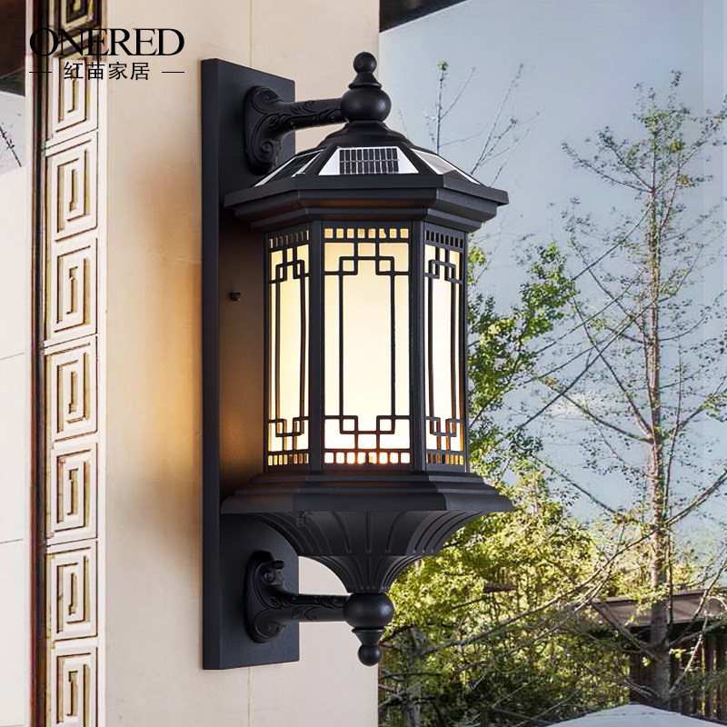 đèn led treo tường năng lượng mặt trời Trung Quốc Mới Phong Cách Năng Lượng Mặt Trời Đèn Tường Ngoài Trời Chống Thấm Nước Đèn Tường Cổng Bài Biệt Thự Cổng Ban Công Đèn Retro Sân Đèn đèn treo tường năng lượng mặt trời đèn tường năng lượng mặt trời