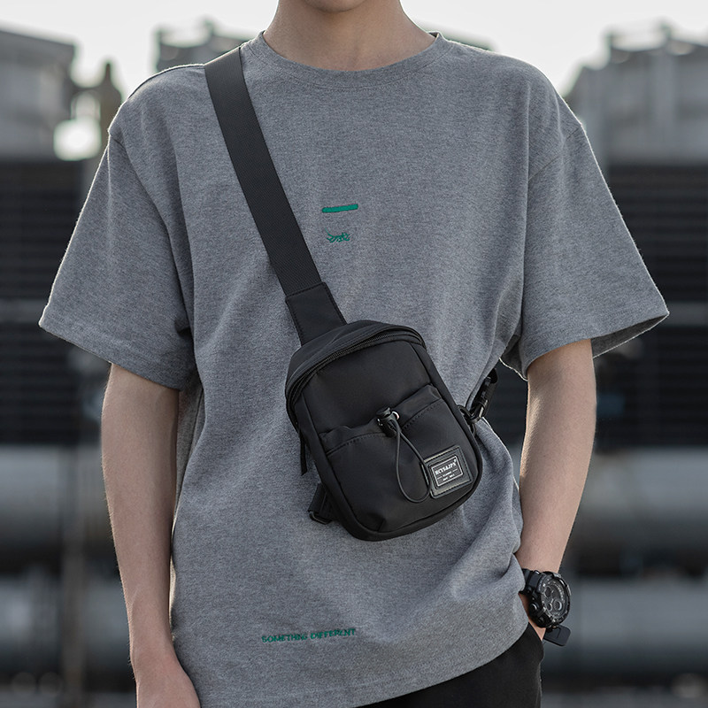 Inclined Satchel Bag Men's Bag Single Shoulder Bag Chest Bag Sports Purse Canvas Casual New Tide Card Small Satchel Bag