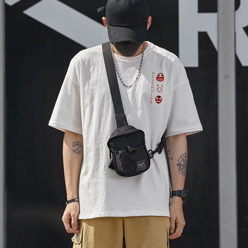 Chest Bag Men's Single Shoulder Diagonal Satchel Fashion Canvas Casual Cross Shoulder Small Scapes Bag Ins Tide Card Men's Bag Superfire Bag