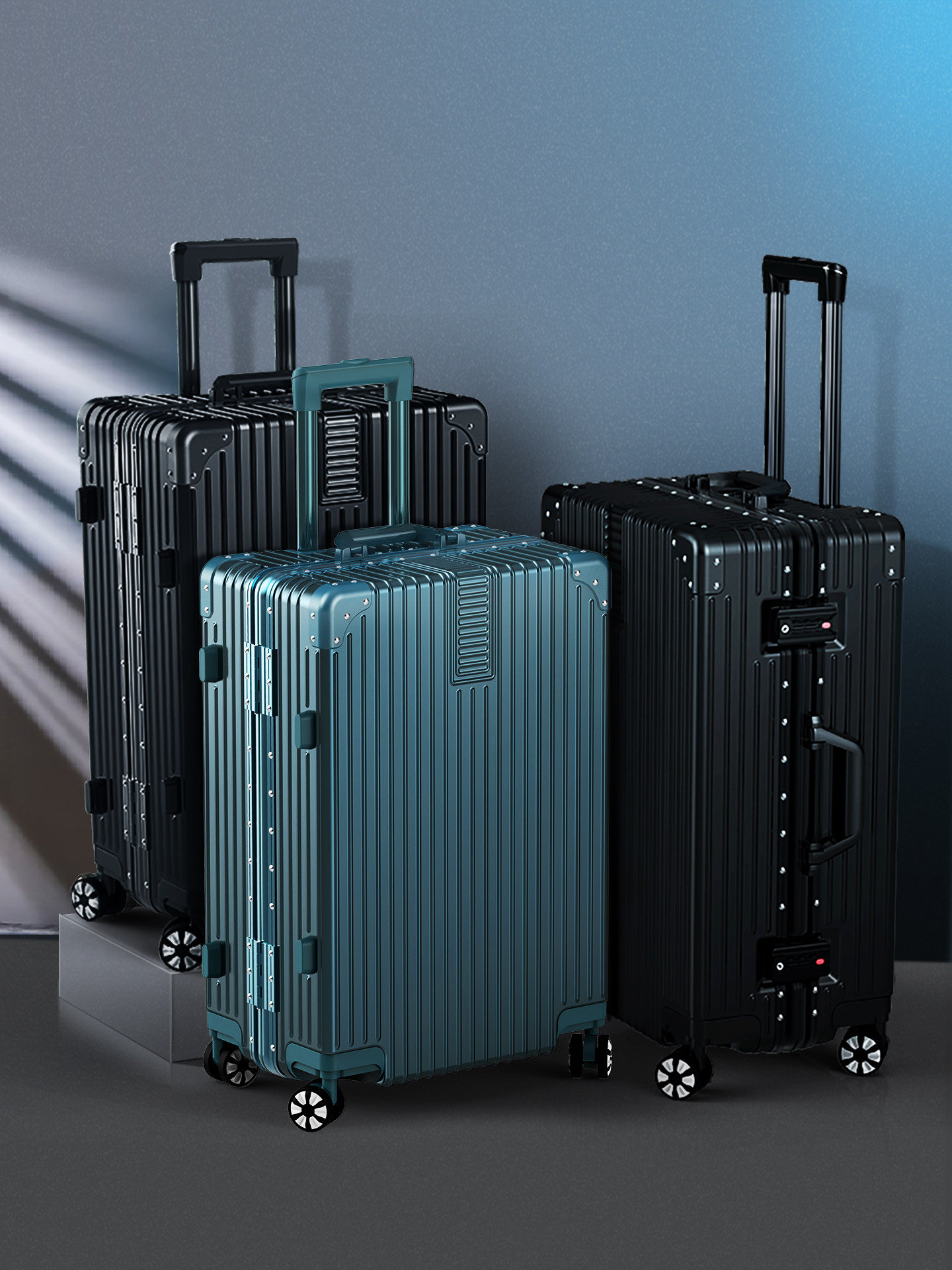 Luggage Suitcase, Large Capacity, Small 20-Inch Trolley Case, Universal Wheels, 24-Inch, for Women, Men, Students, Password Lock, Leather Suitcase