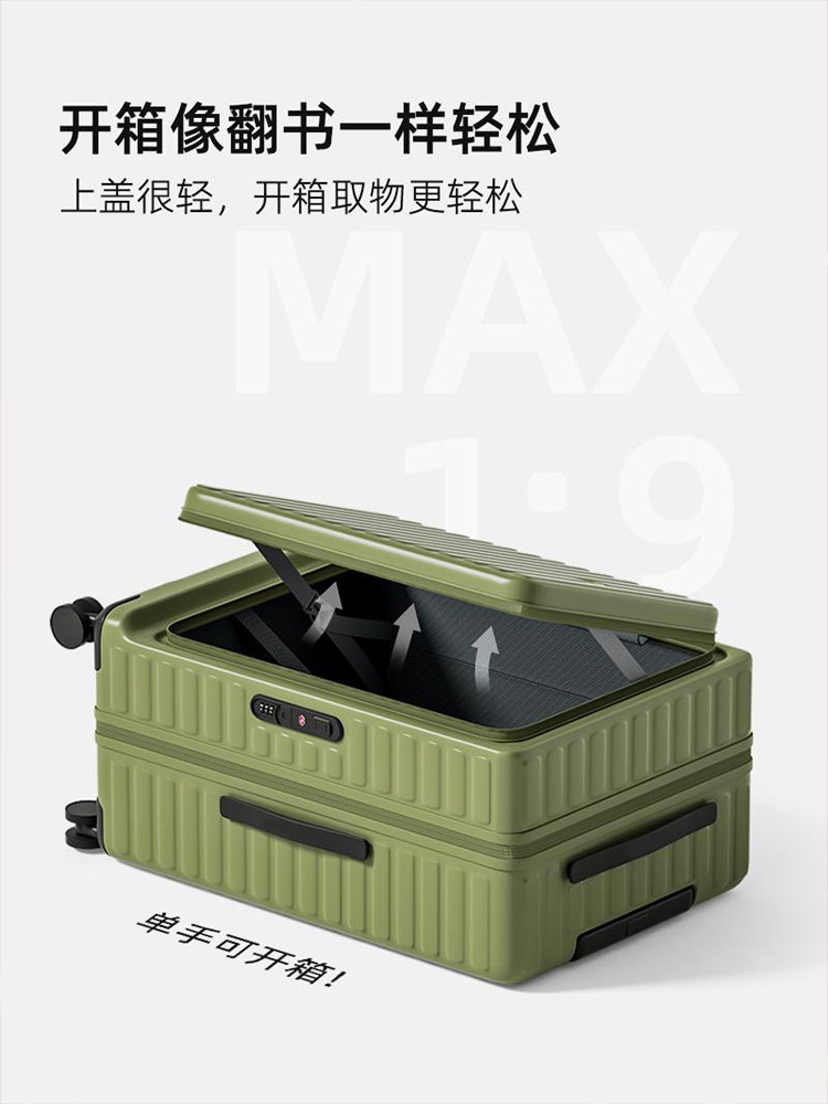 High-End Front-Opening Suitcase for Women 24inch Expandable Large-Capacity Travel Trolley Case Password-Protected Leather Suitcase for Men New Model 28