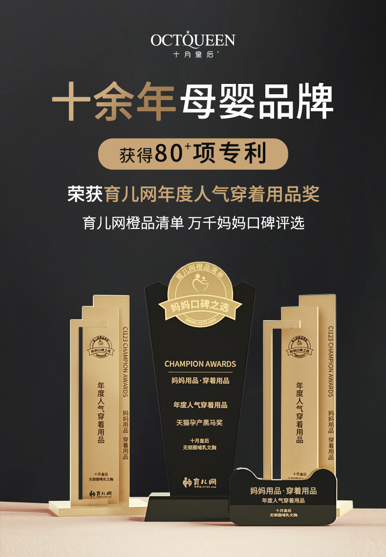 十月皇后哺乳内衣女孕期产后喂奶专用防下垂聚拢睡眠无痕孕妇文胸 — 1