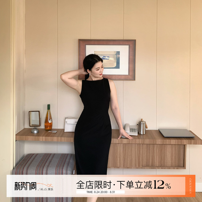 Ml Plus Size Slightly Chubby Women Wear Ol Style Mid-Length Dress with Waist-Cinching Sleeveless Rachel Simple Dress Slimming A-Line Skirt Ml Plus Size Slightly Chubby Women Wear Ol Style Mid-Length Dress with Waist-Cinching Sleeveless Rachel Simple Dress Slimming A-Line Skirt