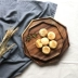 Nhật Bản sáng tạo bát giác gỗ keo bát giác retro trà chiều khay gỗ bánh ngọt mà không cần sơn sáp bộ đồ ăn bằng gỗ không sáp