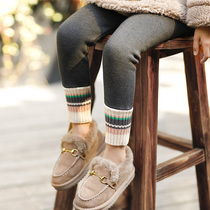 Girls velvet thickened pants autumn and winter wear 2020 new fashion childrens one-piece velvet winter warm pants trousers