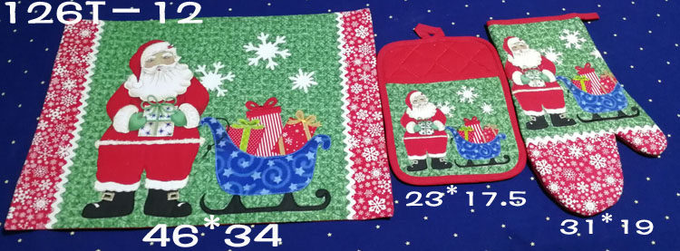 The sledge of Christmas Elements presents and the elderly table cloth Glove Tray Cushion Dining Mat 216T-12