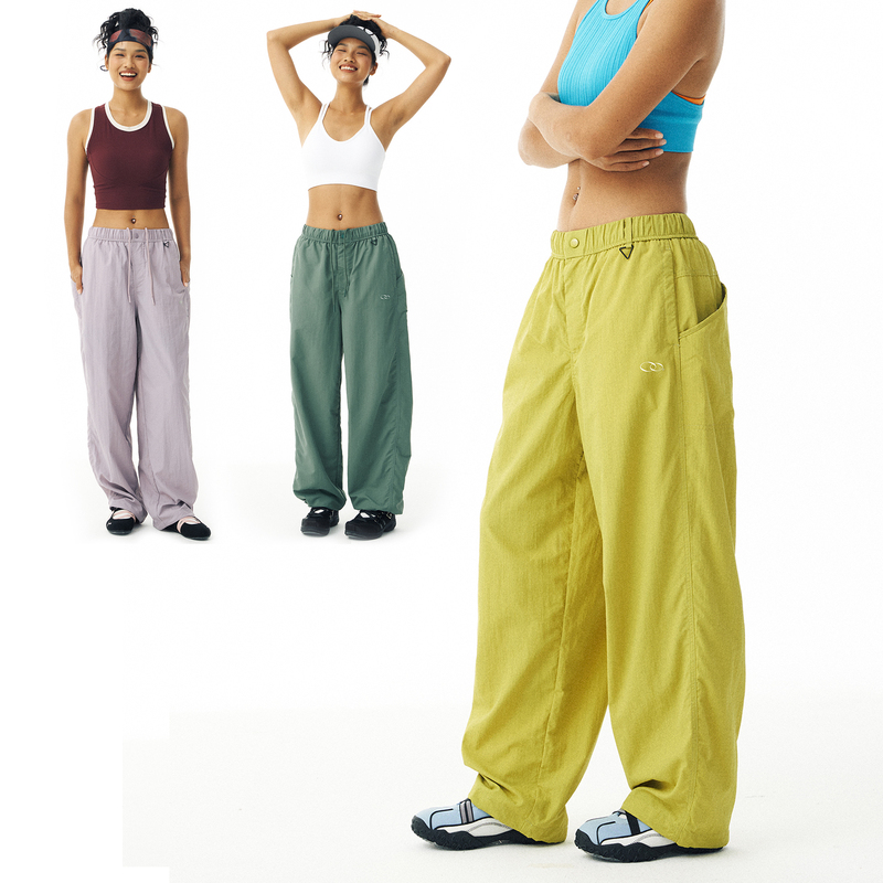 Wooye Dopamine Quick-Drying Waterproof Spring and Autumn Loose Hiking Parachute Pants Quick-Drying Casual Long Pants for Men and Women