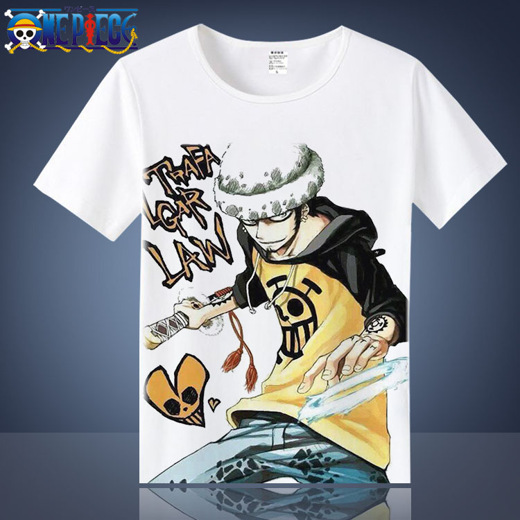 Phim hoạt hình anime quần áo xung quanh teen cướp biển vua t-shirt Lu Fei Aisi nam giới và phụ nữ những người yêu thích quần áo ngắn tay miếng dán