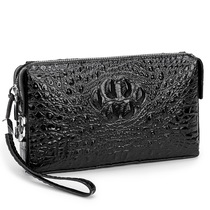 Crocodile leather mens clutch bag business leisure clutch bag large capacity two digit digital anti-theft code lock wallet