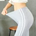 Quần legging nữ mặc sọc dọc mùa thu eo thon eo cao bên hông dải trắng co giãn kích thước lớn song song thanh phương thức chân quần