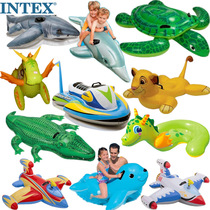 Net red INTEX water animal swimming ring mount big sea turtle blue whale seat toy unicorn hit Yellow Duck