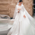 Váy cưới cô dâu 2019 mới một vai dài tay đơn giản cổ điển satin tòa kéo dài chiếc váy cưới đuôi chủ 