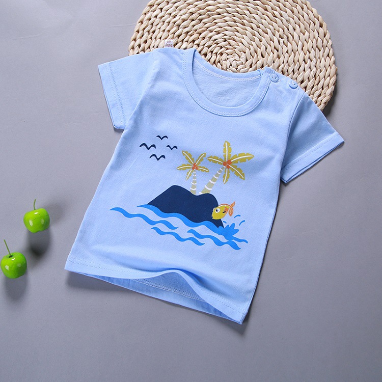 Trẻ em ngắn tay t-shirt trẻ em t-shirt trẻ sơ sinh nửa tay áo trai cotton ngắn tay nữ bé mùa hè phần mỏng 1-4