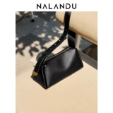 纳兰杜 Черная сумка через плечо, сумка на одно плечо, из натуральной кожи