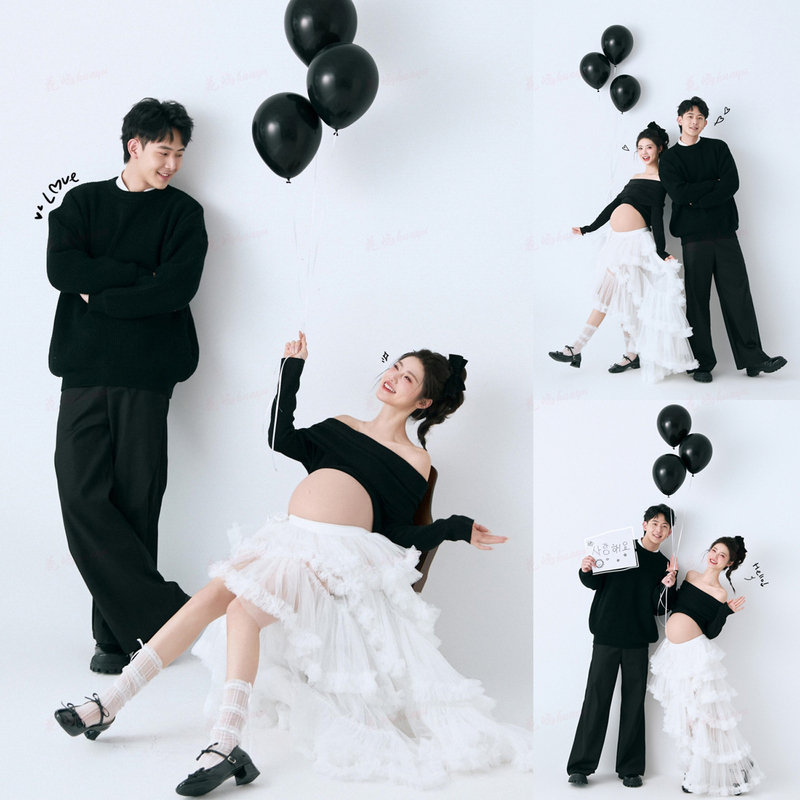 New Studio-Style Wedding Dresses for Couples, Maternity Photoshoot Outfits, Korean-Style Fresh and Sweet Cute Clothes for Pregnant Moms New Studio-Style Wedding Dresses for Couples, Maternity Photoshoot Outfits, Korean-Style Fresh and Sweet Cute Clothes for Pregnant Moms