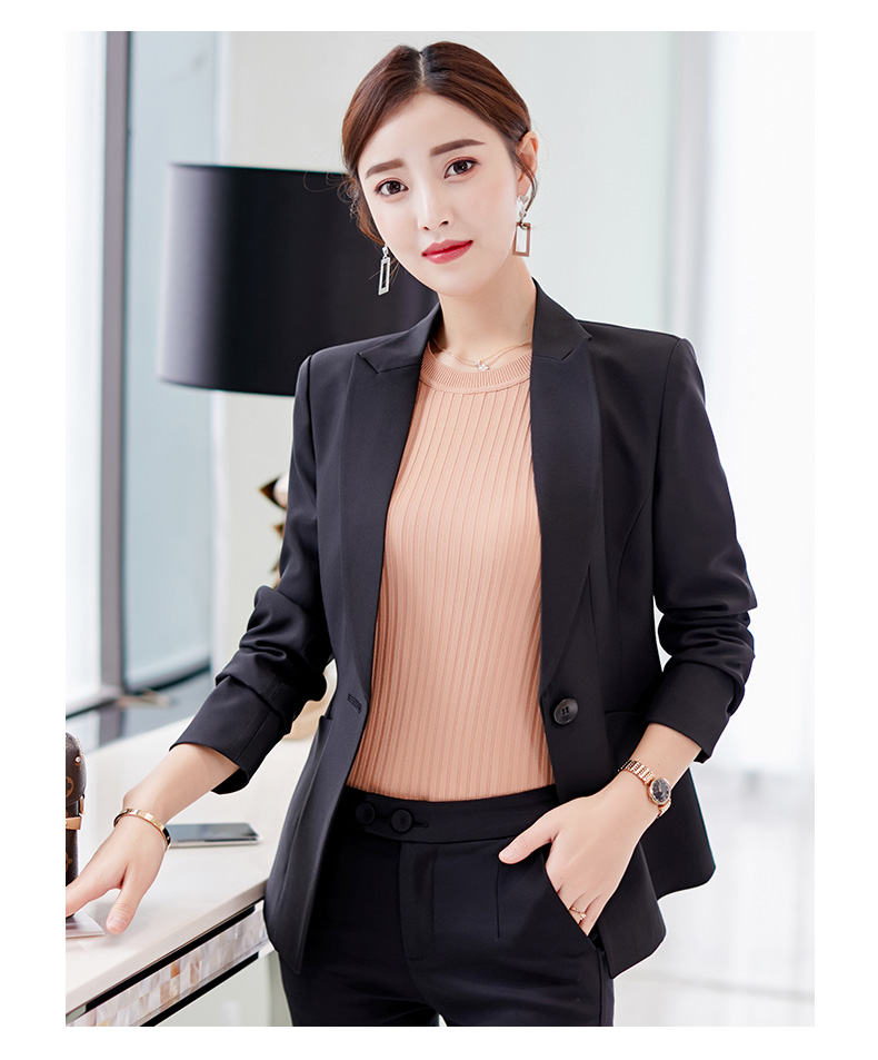 2018 mùa thu mới mỏng màu đen phù hợp với tay áo dài giản dị ol khí phách Hàn Quốc nhỏ phù hợp với áo khoác nữ vest kẻ nữ