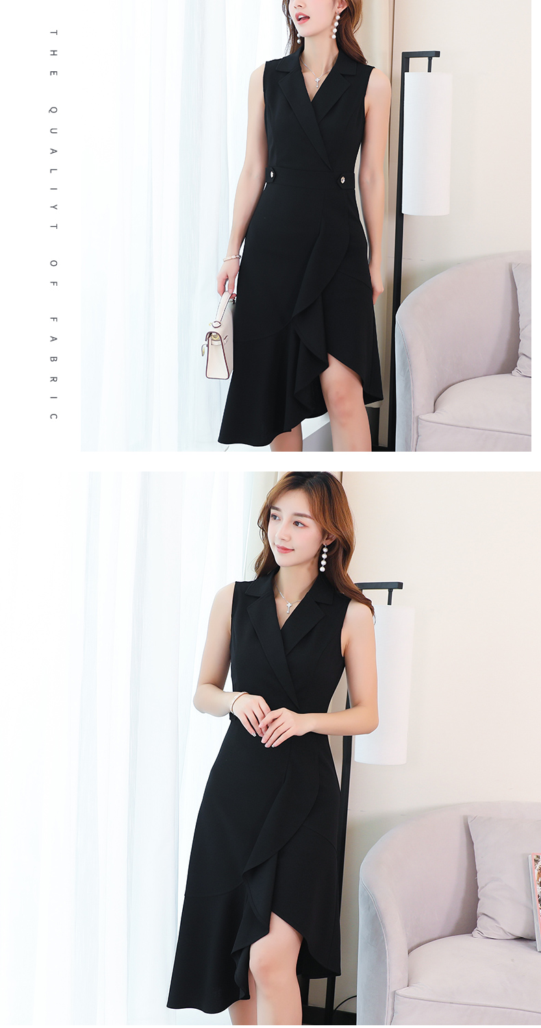 2019 phổ biến phụ nữ váy mới mùa hè khí chất gợi cảm lady eo thon không tay áo dài - Váy eo cao đầm rút dây eo