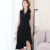 2019 phổ biến phụ nữ váy mới mùa hè khí chất gợi cảm lady eo thon không tay áo dài - Váy eo cao đầm rút dây eo Váy eo cao