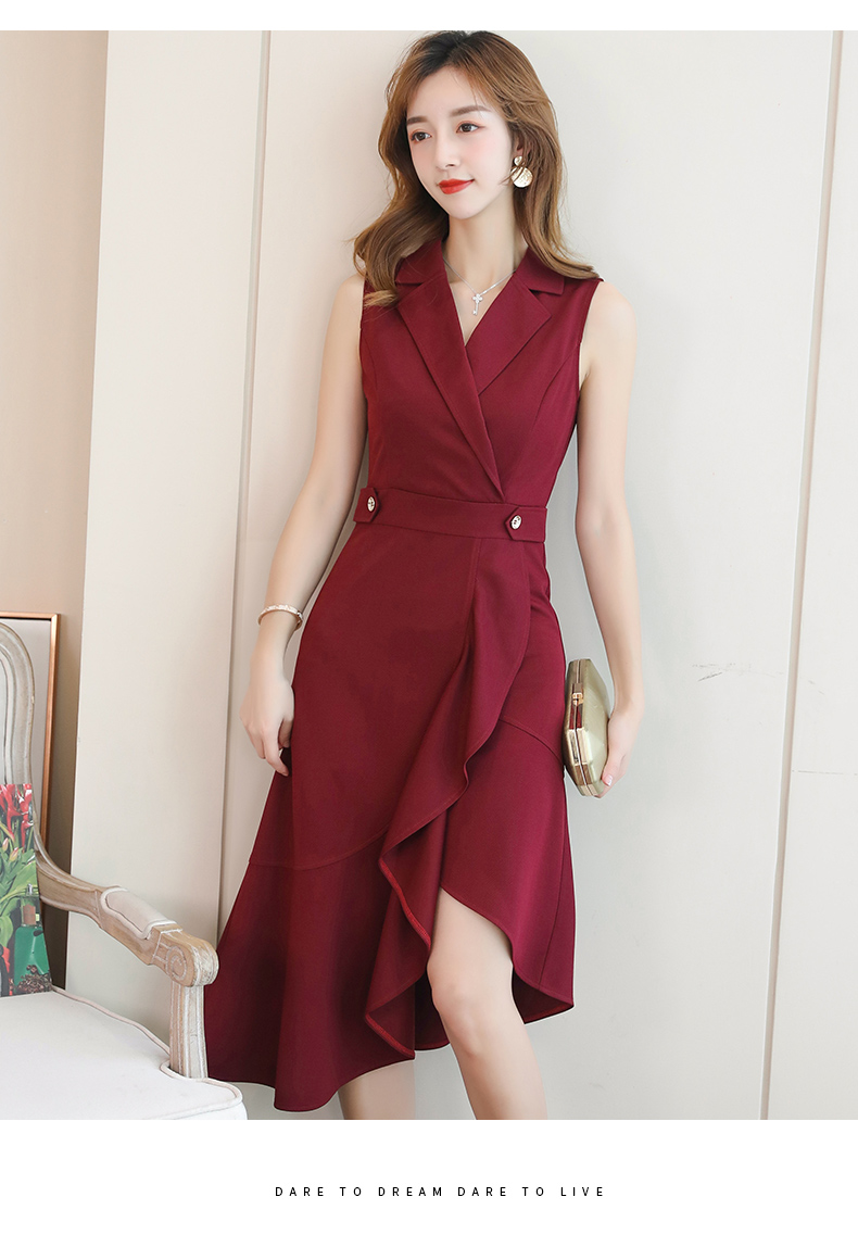 2019 phổ biến phụ nữ váy mới mùa hè khí chất gợi cảm lady eo thon không tay áo dài - Váy eo cao đầm rút dây eo