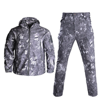 Outdoor winter jacket sharkskin tactical soft shell suit windproof waterproof breathable fleece warm top pants