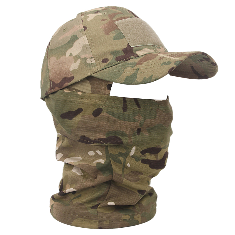 Military Fans Tactical Camouflated Headgear Integrated Outdoor Riding Fishing Sunscreen Breathable Mask Cap Duck Tongue Baseball Cap-Taobao