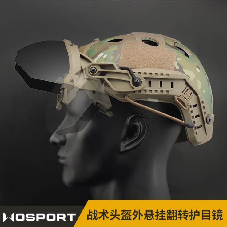 Tactical Helmet External goggle Army fan Field riding windproof anti-sand protection Anti-fog myopia glasses Wind mirror-Taobao