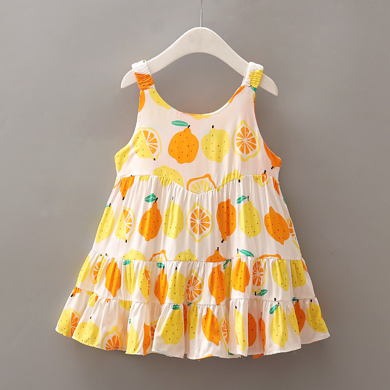 1 - 2 - 3 years old girl baby baby cartoon ocean light cool baby girl sleeveless dress dress