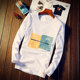 2024 men's long-sleeved t-shirt trendy brand new spring men's bottoming shirt autumn coat white body shirt