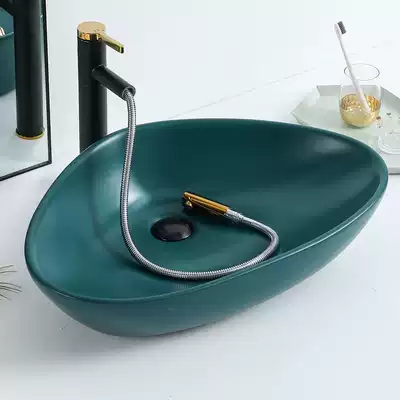 Black ceramic triangle upper basin creative wash basin washbasin washbasin Hotel Hotel homestay home sink Nordic Europe