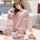 Pajamas for women spring and autumn 2024 new long-sleeved pure cotton large size summer cute autumn and winter home wear set