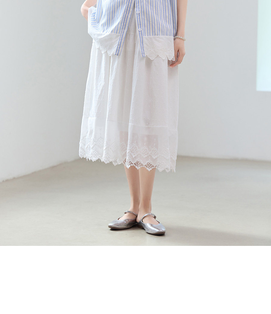 孕之优品孕妇套装夏季外穿孕妈高级穿搭花边拼接衬衫半身裙两件套 — 17