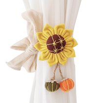 Cute sunflower curtain straps a pair of Korean-style ins style white gauze door curtain straps creative storage buckles