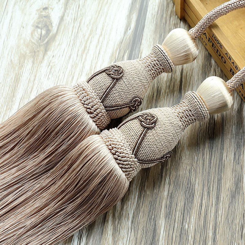 Water smart spinning hand hanging ball double ball curtain strap Rope hanging ball pendant Tassel curtain buckle Pastoral strap