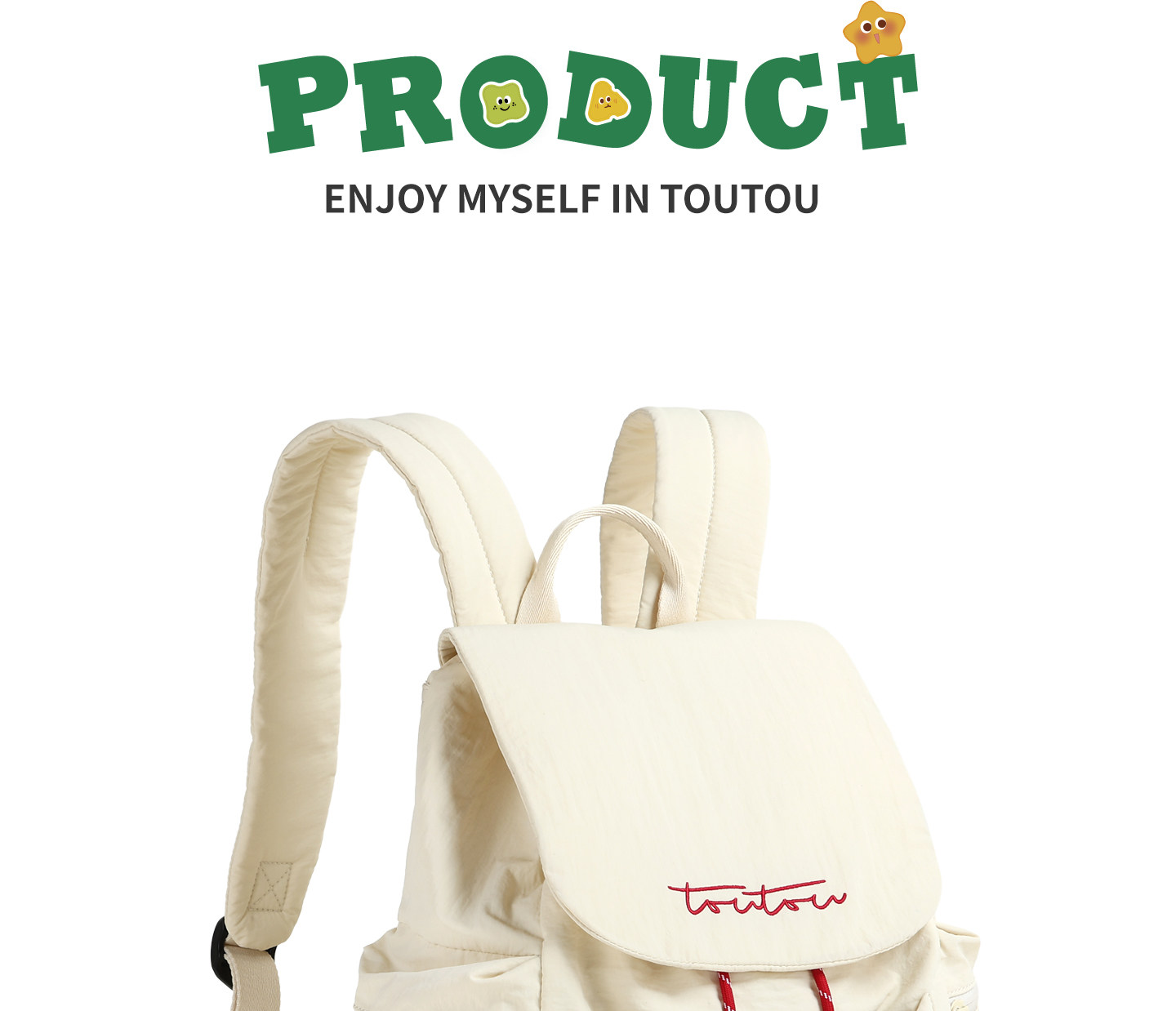TOUTOU Drawstring Nylon Backpack