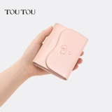 Розовый легкий и тонкий бумажник, картхолдер, маленький кошелек, из натуральной кожи, подарок на день рождения