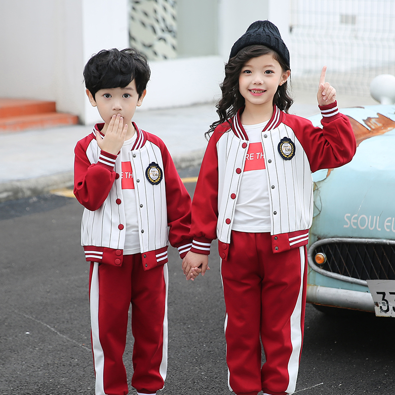 Elementary School Uniforms Spring Autumn Clothing New Children Class Clothes Pure Cotton Three-Style Kindergarten Garden Clothes Fall Sports Suit