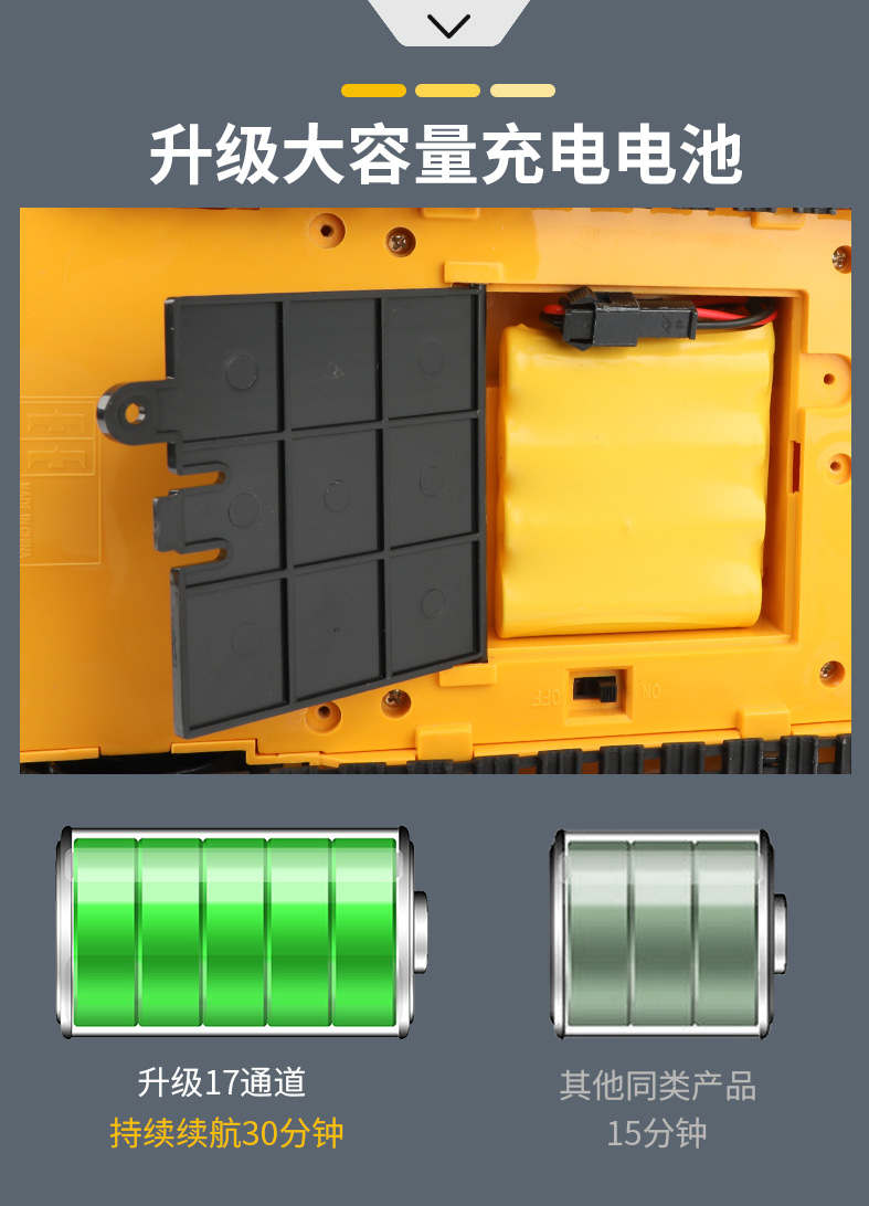 Double Eagle trẻ em điều khiển từ xa máy xúc đồ chơi xe máy xúc kỹ thuật xe điện sạc hợp kim điều khiển từ xa móc máy cậu bé tro choi tre em