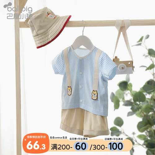 Детский спортивный костюм для выхода на улицу, раздельный костюм мальчика цветочника для отдыха, футболка, летняя одежда, в западном стиле, в корейском стиле