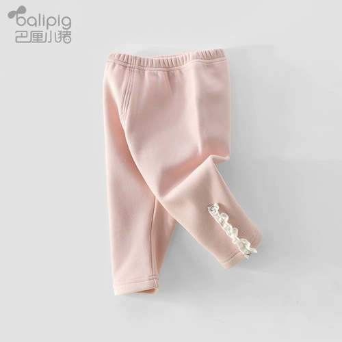 Леггинсы, бархатные детские удерживающие тепло демисезонные осенние штаны