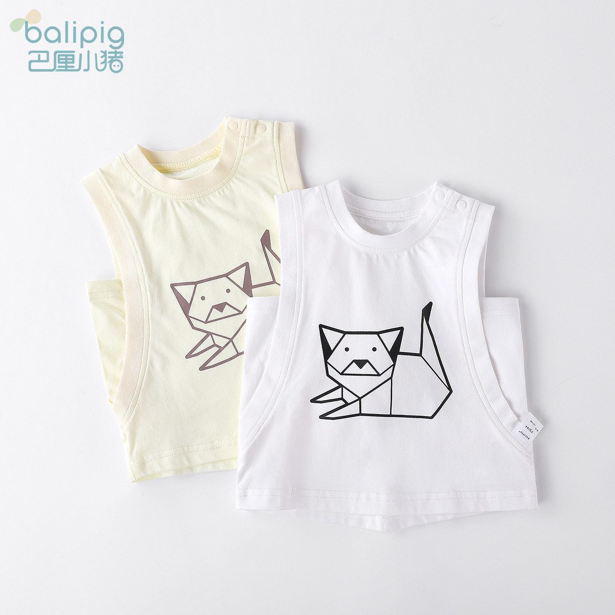 Baby small vest pure cotton Summer slim fit children clothes 6 months 1 year old 2 women 3 summer fit male baby sleeveless blouse